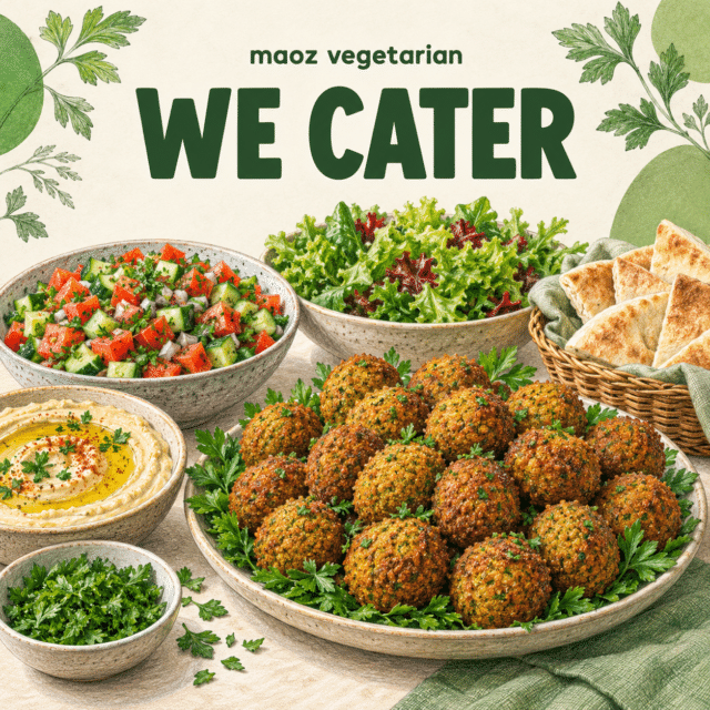 Fresh falafel catering spread